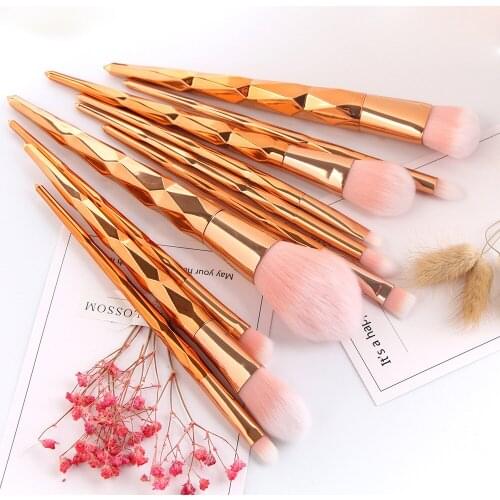 MAANGE Rose Gold Makeup Brushes Set Pro Diamond Eye Shadow Powder Foundation Blending Lip Cosmetic Beauty Make Up Brush Tool Kit