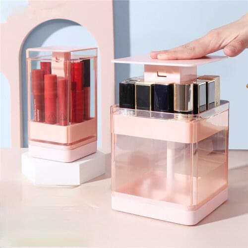 Table top lipstick storage box storage rack partition large capacity transparent dustproof cosmetic storage box makeup organizer