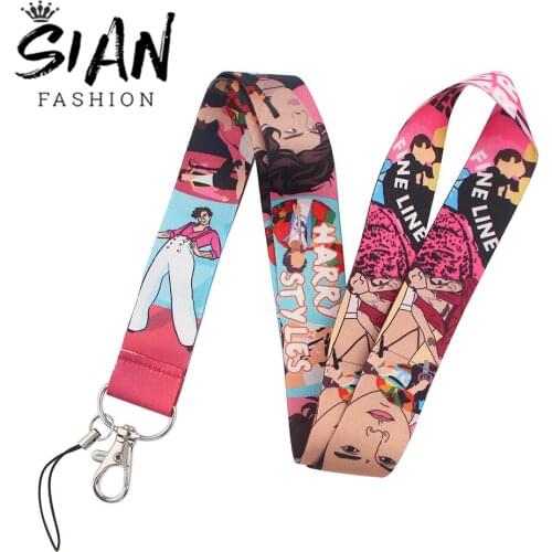 SIAN Singer Cartoon Print Lanyards Happy Styles Mobile Phone Straps for ID Card Badge Holder Rope Pendant Key Chain Accessories