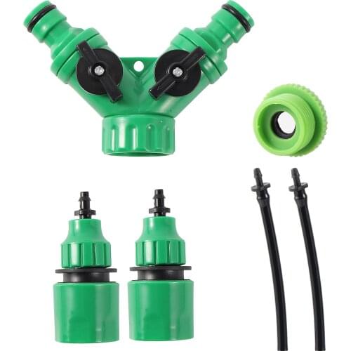 Garden Irrigation System Y Shape Quick Connector Valve 3/5mm Hose Water Splitter 1/8'' Tubing Fittings Water Tap Adapter
