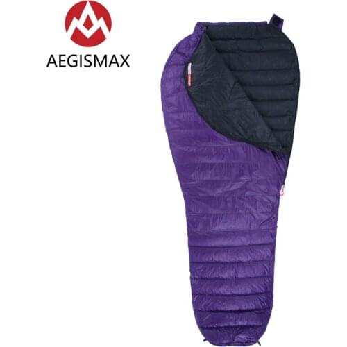AEGISMAX Ultra Dry White Goose Down Splicing Sleeping Bag 3 Season Mummy Ultralight Camping Travel Train Quilt Nano 700FP Warm