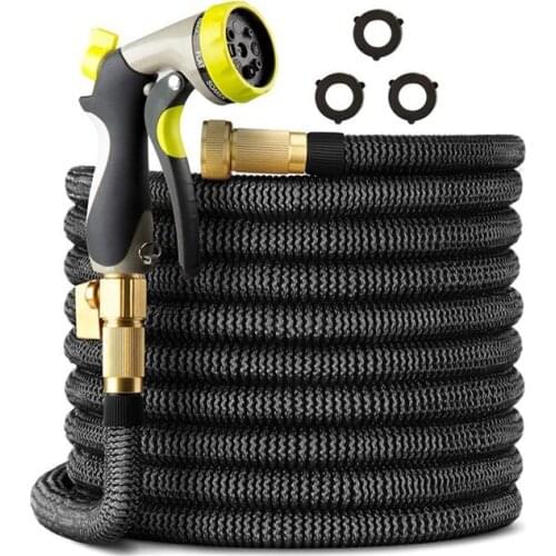 Natural latex telescopic tube 2500d copper valve joint car wash watering high pressure magic hose