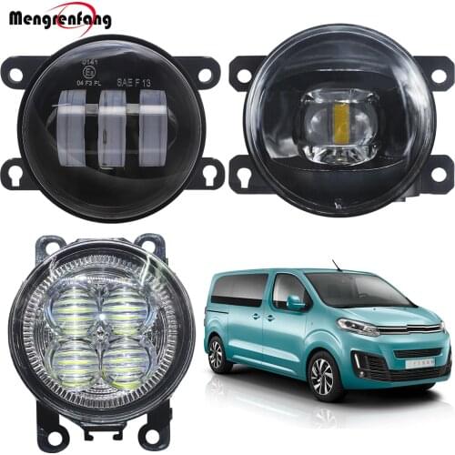 Fog Light Assembly H11 Car Front Bumper LED Lens Fog Lamp Daytime Running Light DRL 12V For Citroen SpaceTourer 2016 2017 2018