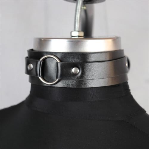 UYEE New PU Leather Collar Wide Neck Strap Adjustable Belt SM Bondage Restraints Bondage Sexy Bdsm Neck Harness Suspender LN-005