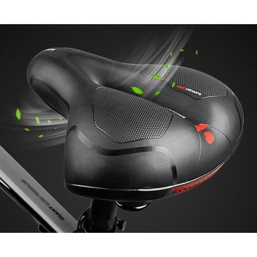 Soft Thicken Wide Bicycle Seat Cycling Big Bum Bike Saddle Reflective Shock Absorbing Hollow Breathable Rainproof Pad