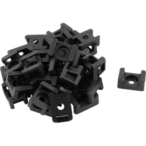 Screw Bracket Mount Saddles Bases Cable Tie Bracket 23mmx16mm 30 Units Black