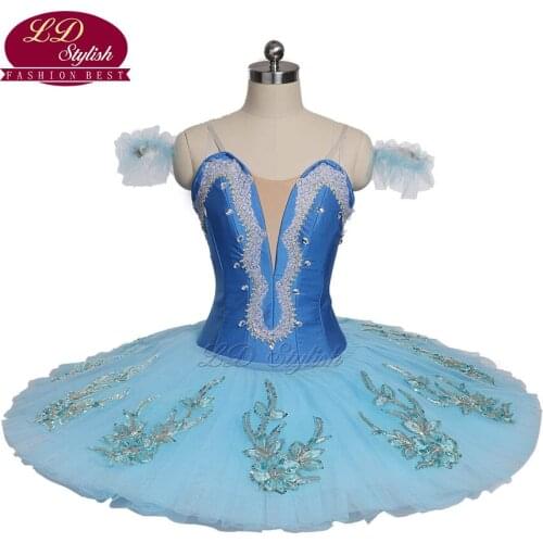 Adult Sky Blue Professional Ballet Tutu Stage Wear Costumes The Nutcracker Ballet Dance Performance Competition Apperal Girs