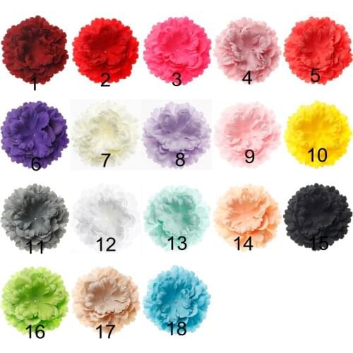 Yundfly 10pcs 12cm Artificial Fabric Flowers For Baby Girls Headwear Newborn Chic Peony Flower For Children Hair Accessories