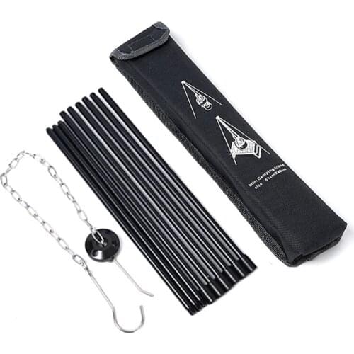 1Pcs Portable Aluminum Alloy Outdoor Camping Tripod Picnic Folding Campfire Cookware Grill Pot Hanging Hook Rack