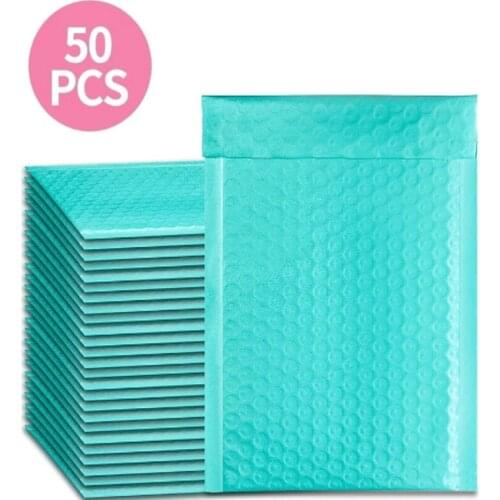 10/50Pcs Blue Poly Bubble Mailers Padded Envelopes Bulk Bubble Lined Wrap Polymailer Bags for Shipping Packaging Maile Self Seal