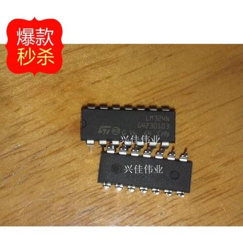 10PCS New original authentic LM324 LM324N DIP14 Quad Operational Amplifier