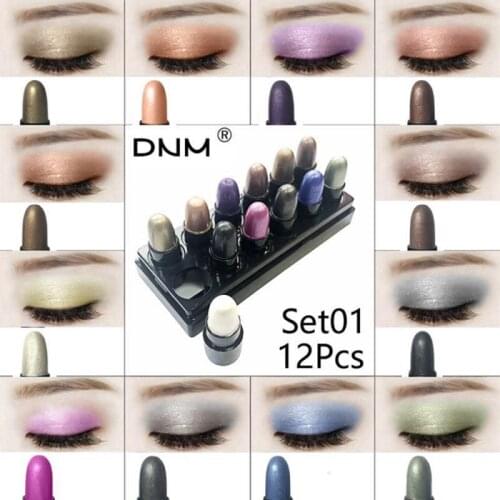 12Color/Set Eyeshadow Pencil 3D Metallic Effects Eye Makeup Lying Silkworm Pen Easy to Wear Eye Shadow Stick Cosmetics TSLM1