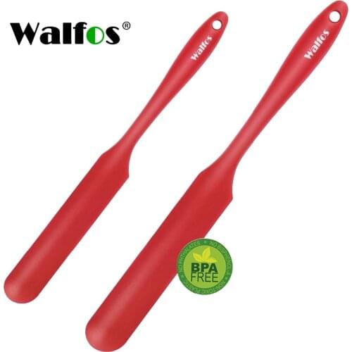 WALFOS Set of 2 Silicone Spatula Red High Heat Resistant Kitchen Spatulas Non-Stick Spatula for Baking Cooking