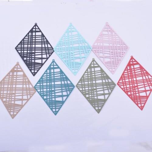 20pcs AA3982 49*82mm Brass Geometry Rhombus Charms Larger Pendant DIY Earring