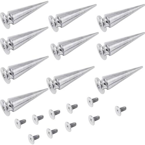 20Pcs Silver Tapered Rivet Kit with Screw Punk Style Rivet Shoes Clothing Jacket Cap Pants Backpack DIY Accessories