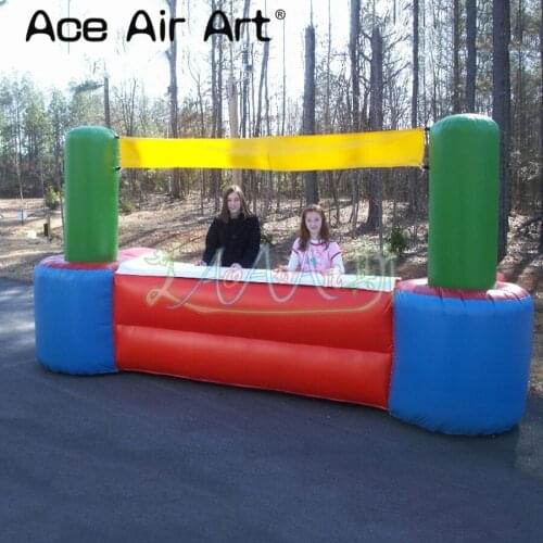 2018 new arrived concise inflatable tiki bar,inflatable kiosk/ beach bar with removable banner for promotion