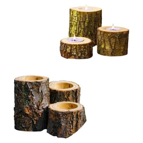 3'lü candle Wood Natural Billet Wood candle Holder candle and candlestick свеча и подсвечник vela y candelero