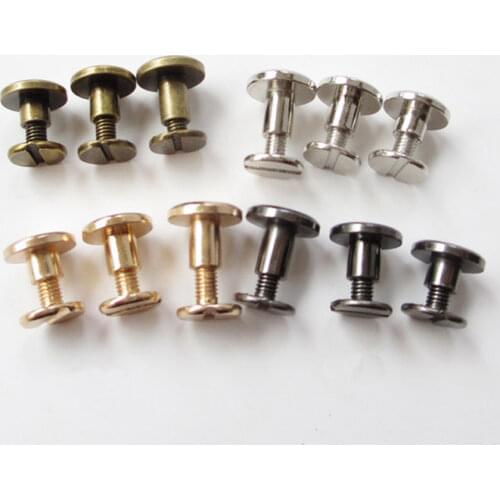 50pcs/lot Golden Silve Screw Flat Head With Cap Photo Scrapbook Album Book Post Binding 5/6/7mm Nail Rivet Bolt Binder Accessori