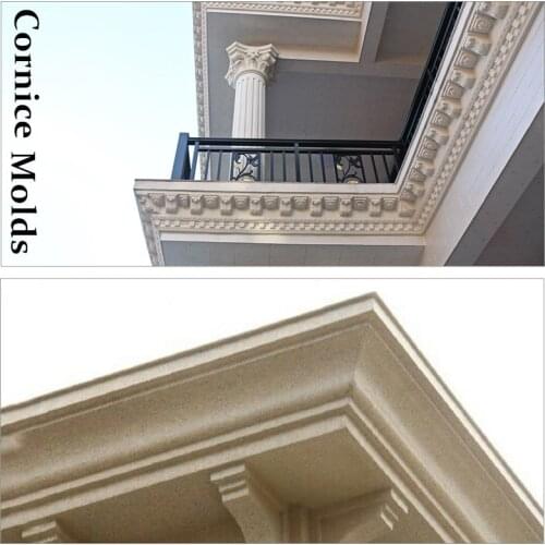 40cm /15.7in ABS Classic Simple Design Roof Top &Balcony Decoration Plain Cornice Eave Line Mold Leaves Cat Foot Print Checks