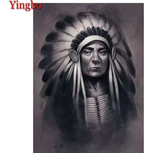 Diamond Mosaic Indian man tribal chief Cross Stitch Diamond Painting Rhinestones Art Bead Embroidery Handicraft Home Decor