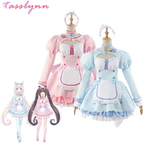 Anime Cosplay Costume Game Cosplay Nekopara Chocola & Vanilla Costume Cosplay Cute Dress Anime Lolita Uniform Halloween Full Set