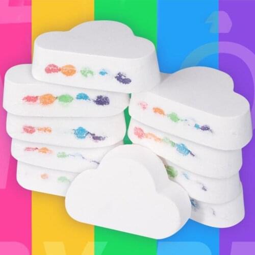 180g/box Natural Skin Care Cloud Shape Rainbow Bath Bubble Exfoliating Moisturizing Bath Ball Bombs Skin Care Romantic Bath Salt