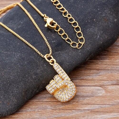 High Quality Fashion Personality Hand Gesture Pendants Trend Creative Copper Zircon Women Men Chain Necklaces Jewelry Gifts