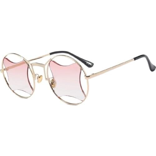 DOKLY Special Shape Lens Sunglasses Metal Frame Eyewear