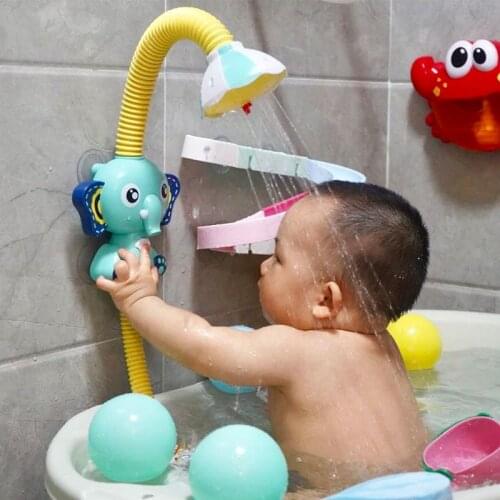 Elephan Electric Spray Water Shower Baby Bath Toys for Kids Baby Bathroom Bathtub Faucet Shower Toys Cup Children Water Game