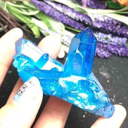 Aura Quartz Crystal Cluster Angel Aura Natural Quartz Crystal Druzy Geode Specimen Minerals Reiki Healing Chakra