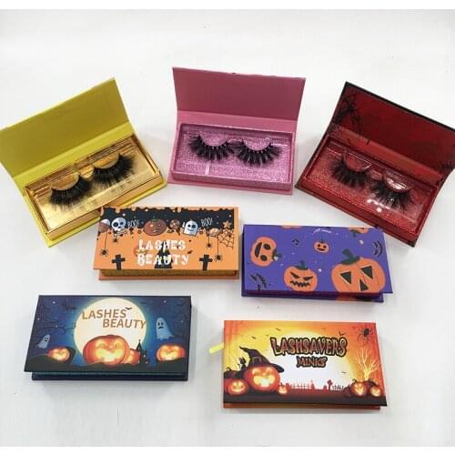 Halloween Lashes Box Wholesale 25mm Eyelashes Empty Packaging Magnetic Case