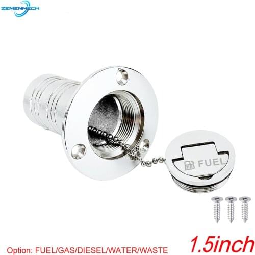 Marine Hardware 316 Stainless Steel 1.5" 38mm Deck Filler Fill FUEL GAS DIESEL WATER WASTE Keyless Cap Boat Accessories Yacht