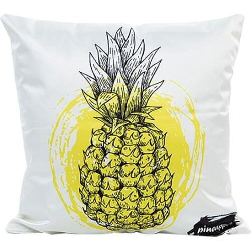 Imitation silk material home car cushion covers 45*45cm no core yellow pineapple pattern pillow covers for sofa bed chair X90