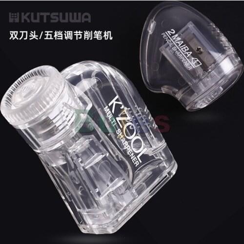 KUTSUWA T'GAAL Small Portable Adjustable Pencil Sharpener, Double-tip Transparent Sharpener, Colored Pencils, Charcoal Pencils