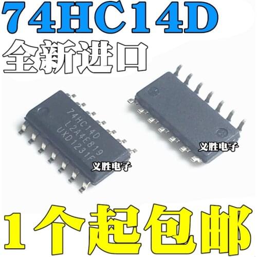 New and original 74HC14 74HC14D SOP14 Double D flip-flop, six-way reverser upright DIP14 integrated circuit IC chips