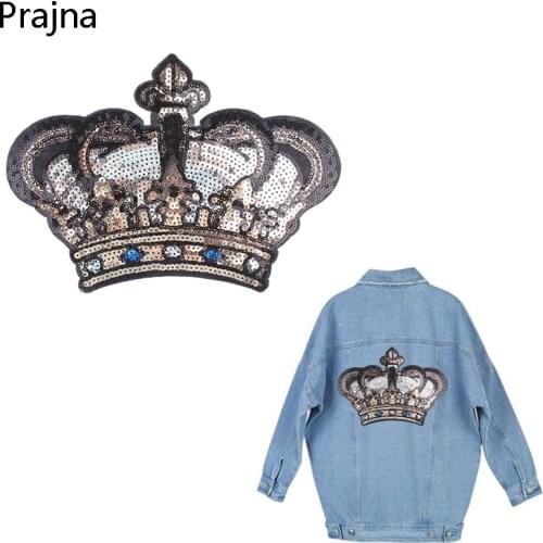 Prajna Iron On Patches For Clothes Embroidery Sequin Patches Wings Crown Patch Badge Cartoon Stripe On Clothes Stickers Jacket
