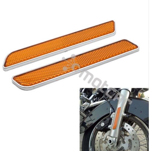 Motorcycle Front Fork Leg Plastic Reflector Shock Case Sticker Warning for Harley Dyna Fatboy Softail Lower Leg Slider Protector