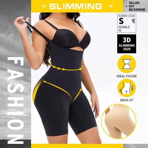 Full Body Shaper Woman Open Bust Bodysuit Waist Trainer Tummy Control Mid Thigh Trimmer Shapewear Fajas Sheath Reductive Girdle