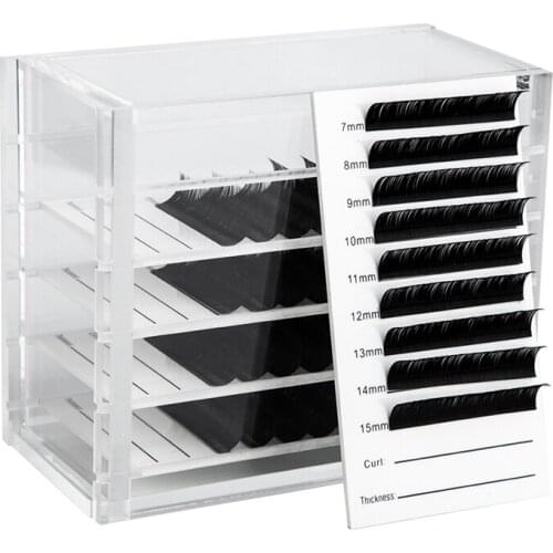 Clear 5 Layers Eyelash Storage Box Makeup Organizer False Eyelashes Glue Pallet Holders Grafting Eyelashes Extension Makeup Tool