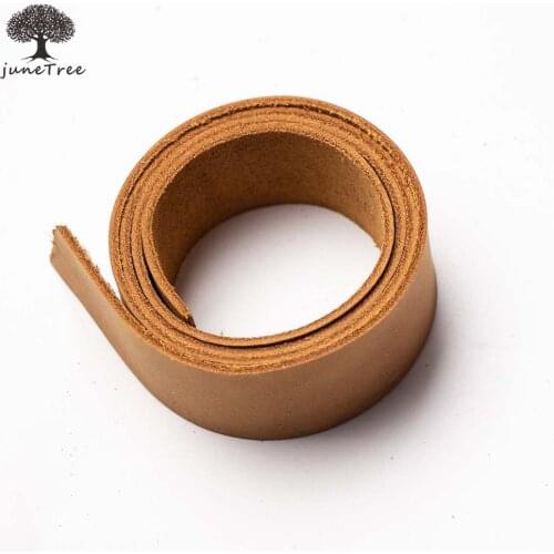JuneTree Natural Cowhide thick genuine leather tanned leather belt Cowhide First Layer leather Strip width 1/2/3/5cm