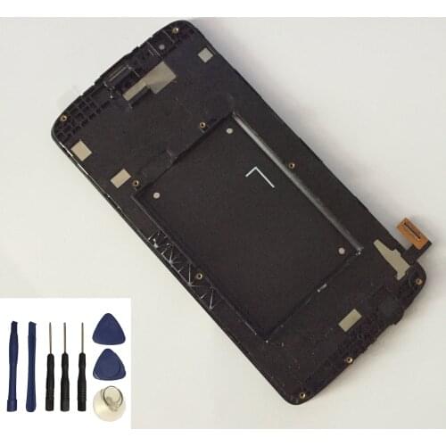 For LG K8 LTE K350N K350E K350DS 4G Touch Screen Digitizer + LCD Display Monitor Panel Module Assembly With Frame + Free Tools