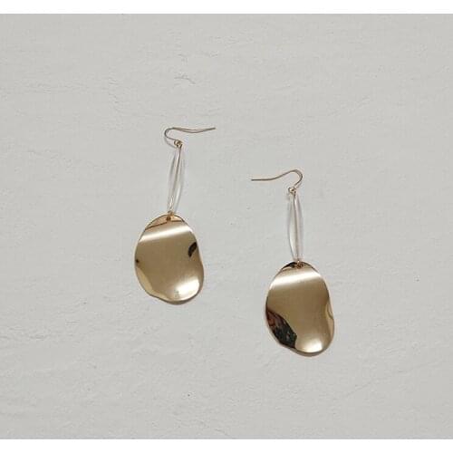 Gold disc earrings Exaggerated earrings fasion jewellery Original designs Womans gift