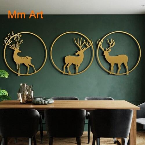 Modern Minimalist Iron Pendant Living Room Background Wall Decoration Creative Elk Hanging Decoration