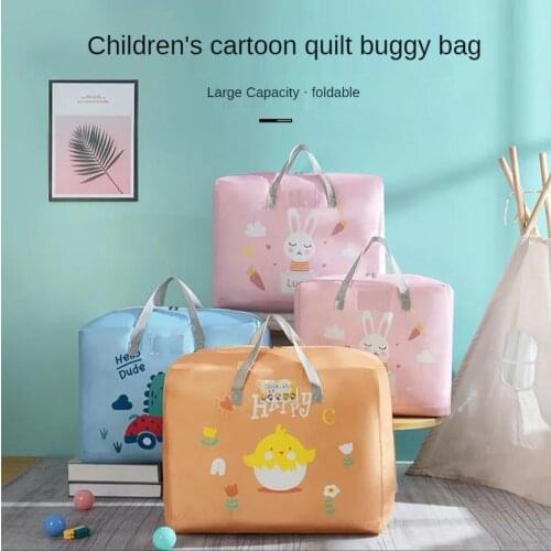 Kindergarten quilt storage bag home children loaded luggage Oxford cloth moving packing bag portable clothing organization bag
