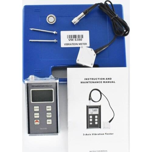 3D Vibration Meter VM-6380 Vibrometer Analyzer 3 dimensional measurement Piezoelectric Transducer Sensor