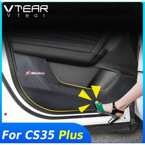 Vtear For Changan CS35 Plus interior Door anti-kick stickers Car sill scratch protection cover decoration accessories parts 2020
