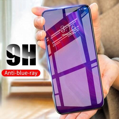 9H Anti UV Purple Blue Light Fingerprint Tempered Glass For Xiaomi Mi CC9 CC9E A3 9T 9 Pro 8 SE Lite Max Mix 3 Pocophone F1