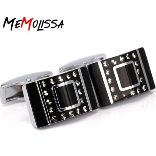 MeMolissa Retail Novelyu Animal Cufflinks For Men Fashion Copper Material Silver Crystal Penguin Design Cuff Links