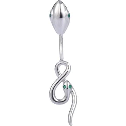 925 sterling silver Navel Piercing Rings Snake shape Belly Button Ring 14g 925 Silver Belly Piercing Body Jewelry