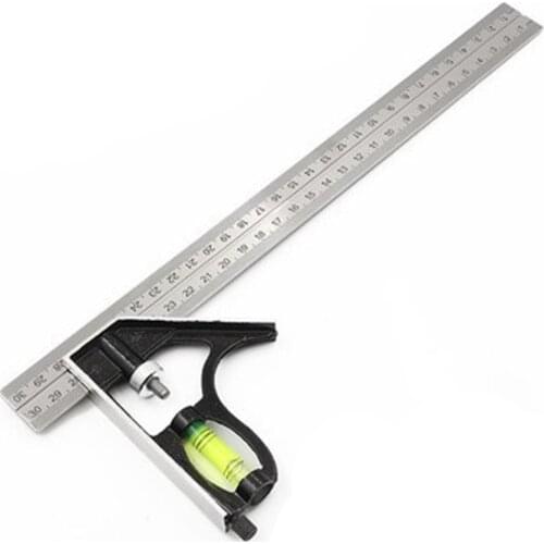 1pcs 0-300mm Stainless Steel Graduated Scale Combination Square Scribe Ruler
